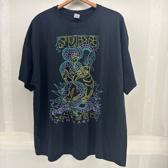 Gildan Fudo Tattoo Chicago Large Graphic Shirt Size 2XL Gorilla Snake Fighting - Picture 2 of 4